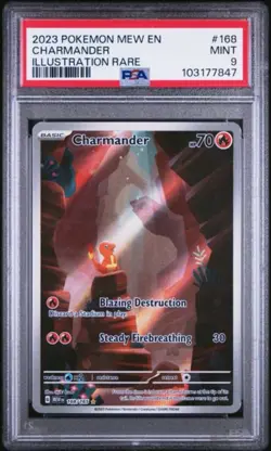 Pokemon Charmander Illustration Rare Holo 168/165 Scarlet & Violet PSA 9 - Image 1