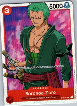 Roronoa Zoro OP01-025 SR Romance Dawn - One Piece Card - NM - Image 1
