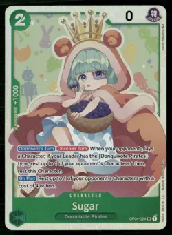 2023 Kingdoms of Intrigue Sugar Character / Green/Donquixote Pirates #OP04-024 - Image 1