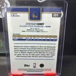 2025-26 TOPPS CHROME STEPHEN CURRY #201 SILVER REFRACTOR GOLDEN STATE WARRIORS - Image 4