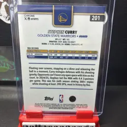 2025-26 TOPPS CHROME STEPHEN CURRY #201 SILVER REFRACTOR GOLDEN STATE WARRIORS - Image 5