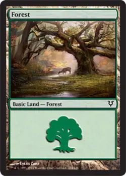 Forest (244) -Foil Heavy Play MTG Avacyn Restored - Image 1