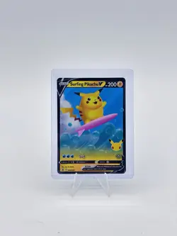 Pokemon TCG Surfing Pikachu V Celebrations 008/025 Holo Ultra Rare 2021 NM - Image 1