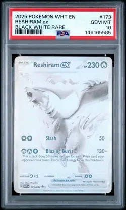 Pokemon Reshiram ex 173/086 Sv: White Flare Black White Rare Holo PSA 10 2025 - Image 1