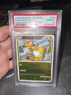 Pokemon Cards Japanese Psa 10 Ampharos Holo Reverse Hggs 033/070 1st Ed L1 Gem - Image 4