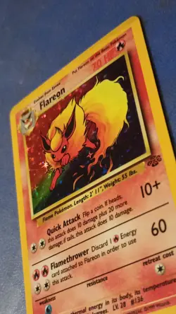 Pokemon TCG Flareon Holo Rare Unlimited Jungle 03/64 70 HP English - Image 2