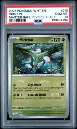 PSA 10 - VIRIZION 010/086 - MASTER BALL REVERSE HOLO WHITE FLARE POKEMON 🍃 - Image 1