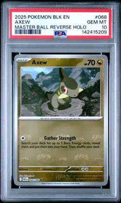 Axew 068/086 Master Ball Pokemon Black Bolt #068 BLK 2025 - PSA 10 🔥🔥🔥 - Image 1