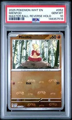 Mienfoo (Master Ball Pattern) 052/086 - SV: White Flare - Pokemon TCG - PSA 10 - Image 1