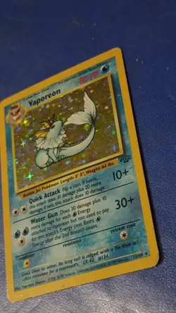 Pokemon TCG Vaporeon Holo Rare Unlimited 12/64 Jungle 80 HP English - Image 2