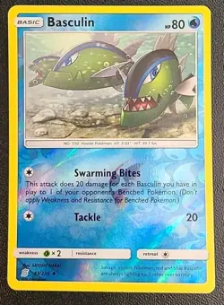 Pokemon TCG Basculin 43/236 Sun Moon Unified Minds Reverse Holo - Image 1
