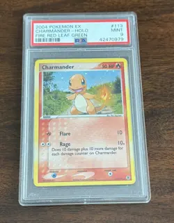 2004 POKEMON EX FIRE RED & LEAF GREEN #113 CHARMANDER HOLO PSA 9 - Image 1