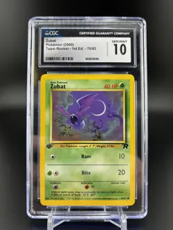CGC 10 Zubat Team Rocket 1st Edition #70/82 - Image 1