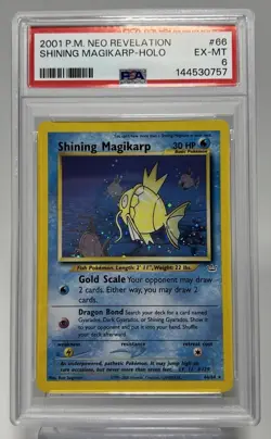 SHINING MAGIKARP HOLO SECRET RARE 66/64 2001 POKEMON NEO REVELATION PSA 6 EX-MT - Image 1