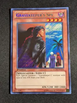Yugioh - Gravekeeper's Spy LCJW-EN255 1st Secret Rare NM - Image 1