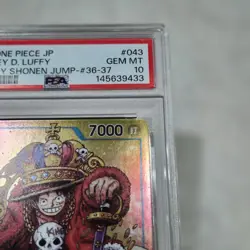 2023 One Piece JP Monkey D. Luffy P-043 Weekly Shonen Jump #36-37 Foil PSA 10 - Image 4