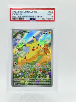 2024 Pokemon SVP EN Pikachu Paldea Adventure Chest #088 Promo Card PSA 9 Mint - Image 1