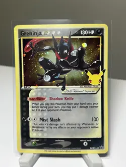 Pokemon TCG Greninja Gold Star SWSH144 Celebrations Black Star Promo Card - Image 1