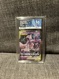 ACE 10 Mewtwo & Mew GX 029/094 RR Miracle Twin Japanese Graded Card - Image 1