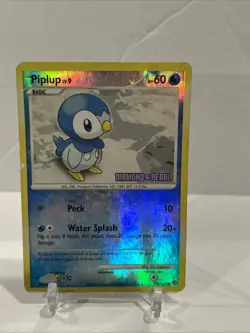 Pokemon TCG Piplup 93/130 Diamond & Pearl Stamped Card Reverse Holo MP - Image 1