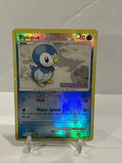 Pokemon TCG Piplup 93/130 Diamond & Pearl Stamped Card Reverse Holo MP - Image 2