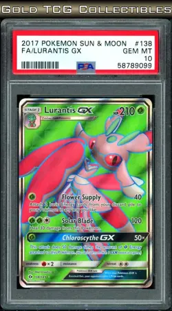 PSA 10 ⭐ Pokemon Lurantis GX 138 Full Art Sun Moon 2017 Base Set Graded Card - Image 1