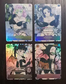 4 Cards Lot | Demon Slayer Kimetsu no Yaiba | Holo Anime Art Cards - Image 1