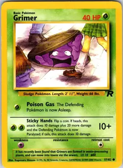 Grimer 57/82 Team Rocket Pokemon TCG NM Unlimited - Image 1