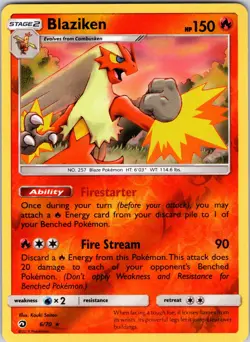 Blaziken 6/70 Dragon Majesty Pokemon NM/LP Reverse Holo - Image 1