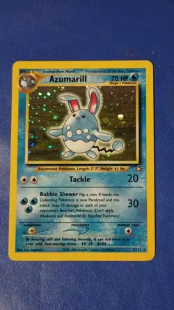 Pokemon TCG Azumarill Holo Rare Unlimited 2/111 Neo Genesis 70 HP English - Image 1