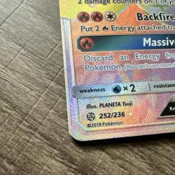 Pokemon Volcarona GX Rainbow Rare Full Art Holo 252/236 Sm-Cosmic Eclipse - Image 2