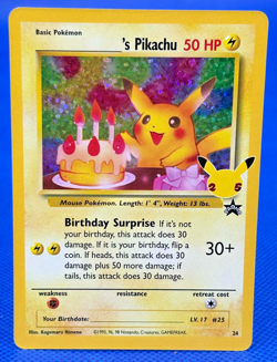 Pokemon TCG Birthday Pikachu #24 Celebrations 25th Anniversary - Image 1