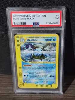 Pokemon Blastoise Holo Rare Expedition #4 PSA 7 - Image 1