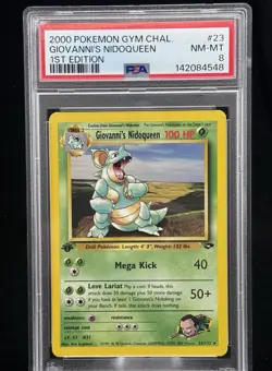 Giovanni’s Nidoqueen #23 1st Edition Gym Challenge 2000 Pokemon PSA 8 🍃 - Image 1