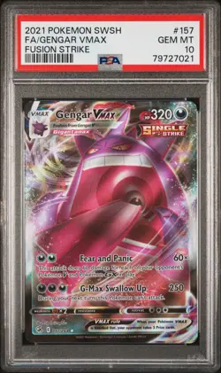 PSA 10 POKEMON 2021 SWSH FA GENGAR VMAX #157 FUSION STRIKE 157/264 - Image 1