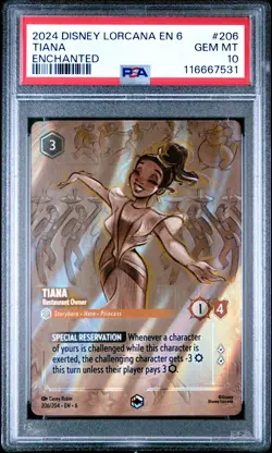 2024 DISNEY LORCANA EN 6-AZURITE SEA ENCHANTED TIANA - RESTAURANT OWNER PSA 10 - Image 1