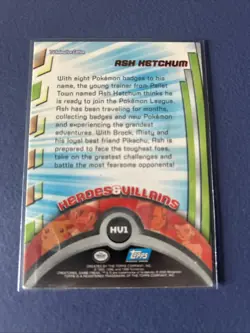 2000 Topps Pokemon Card - TV Animation Edition - Hero’s & Villains - Ash Ketchum - Image 2