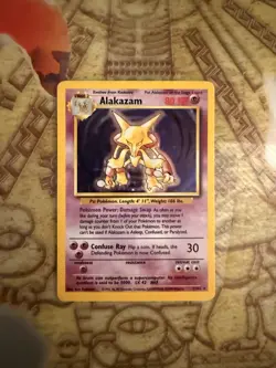 Pokemon Card Alakazam 01/102 Holo Rare Vintage Base Set - Image 1