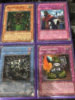 Konami Yu-Gi-Oh! 1st Edition Vintage Card Lot 8 Cards Fiber Jar Man-Eater Bug - Image 3