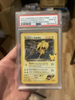 2021 Pokemon SWSH Celebrations Rocket's Zapdos Classic Collection #15/132 PSA 10 - Image 1