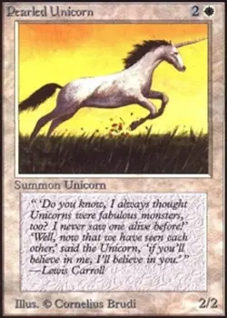 [1x] Pearled Unicorn Slight Play, English Beta MTG Magic - Image 1