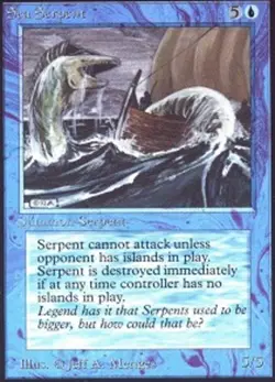 [1x] Sea Serpent Slight Play, English Beta MTG Magic - Image 1