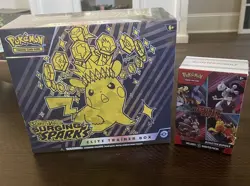 Pokemon TCG Surging Sparks ETB and Destined Rivals Booster Bundle Sealed - Image 1