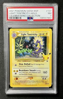2021 Pokemon TCG - Light Toxtricity Holo Black Star Promo Card #SWSH137 PSA 7 - Image 1