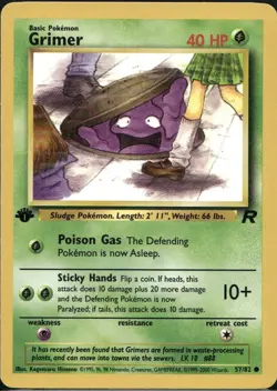 Grimer 57/82 Common Team Rocket Pokemon 1st Edition Lightly Played - Image 1