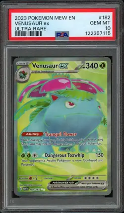 2023 Pokemon 151 Venusaur EX 182/165 PSA 10 Ultra Rare - Image 1