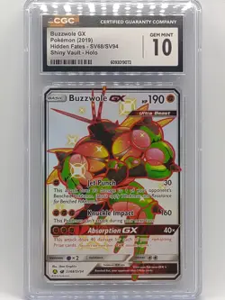 Pokemon 2019 Hidden Fates Buzzwole GX Shiny Vault SV68/SV94 CGC 10 Gem Mint - Image 1