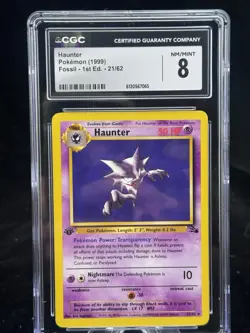 Haunter #21 Non-Holo 1st Edition Fossil 1999 Pokemon CGC 8 👻 - Image 1