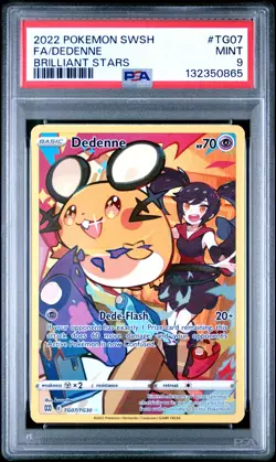 2022 POKEMON SWORD & SHIELD BRILLIANT STARS #TG07 FULL ART/DEDENNE PSA 9 - Image 1
