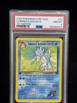 Sabrina’s Golduck #30 1st Edition Gym Challenge 2000 Pokemon PSA 8 💦 - Image 1